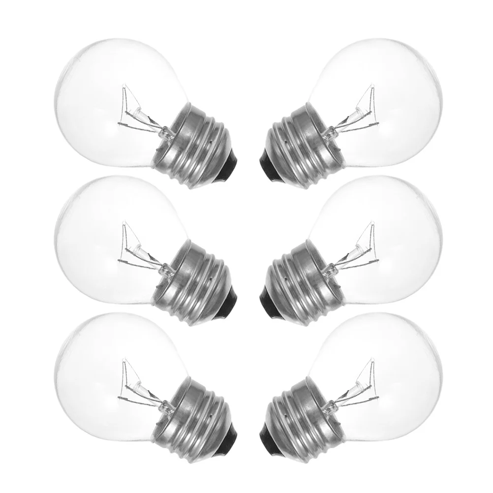 

6Pcs Warm Light Bulbs E26 Socket Small Tungsten Bulb Set for Oven Microwave Refrigerator Appliance Lighting E26 Light Bulb