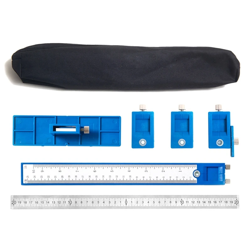 

Woodworking Drill Punch Locator Jig Kit Drill Guide Cabinet Handle Knob Template Locator Hole Punch Tool For Woodworking