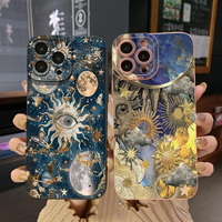 for iPhone 16 Pro Max 15 14 Plus 13 Pro Max 12 iPhone 11 XR 8 7 SE 2022 XS Max Sun Planet Case Cover