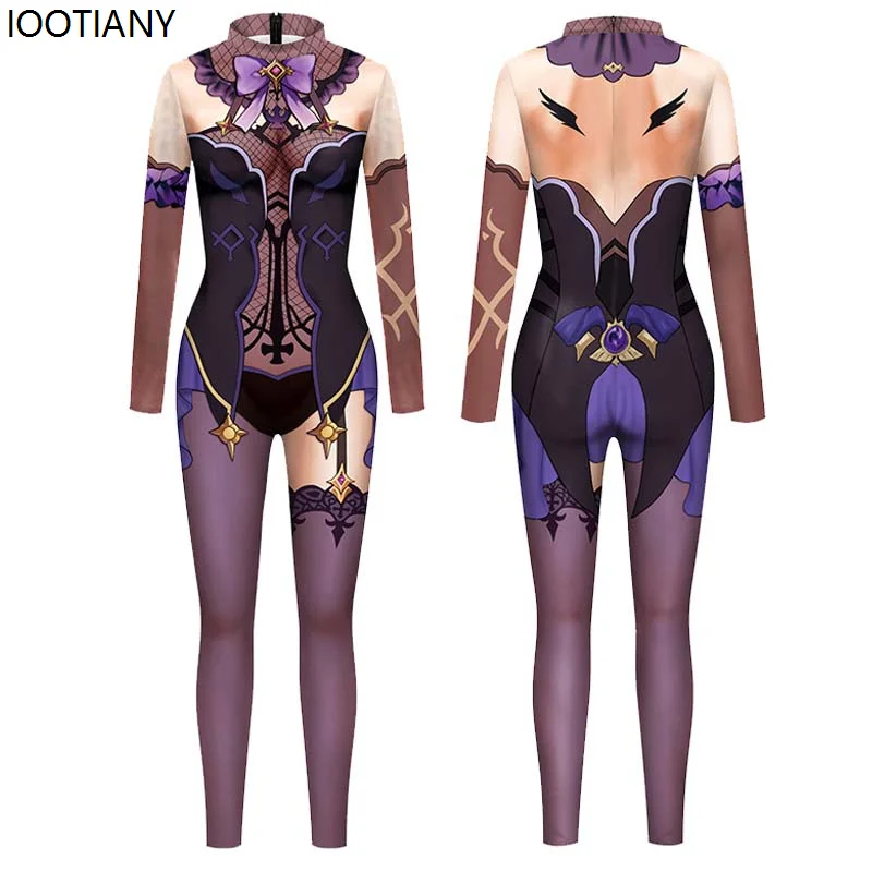 

Halloween Anime Game Cosplay Jumpsuit Women Sexy Long-sleeved Bodysuit Adult Festival Party Zentai Suit Rave Outfits Catsuit New