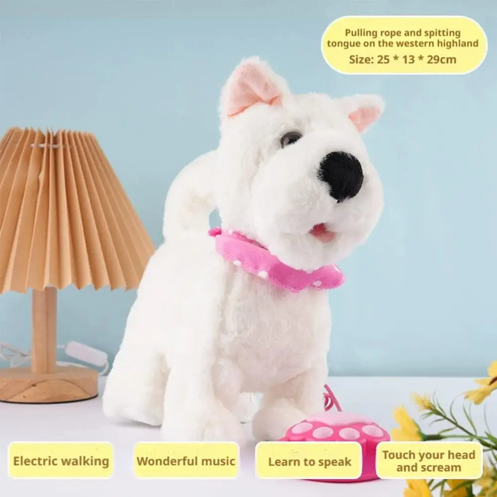 أزياء محاكاة جرو دمية المشي التفاعلية مقلد جرو الذيل يهز نباح المشي لعبة الكلب للاستخدام الداخلي والخارجي