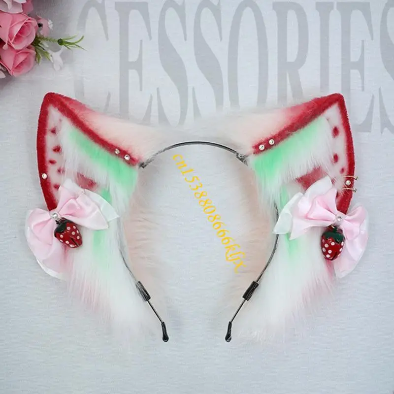 

Моделирование All-Match Animal Craintry For Cat Plush Head raise Cosplay Props для повязки с Bowknot для тематической вечеринки