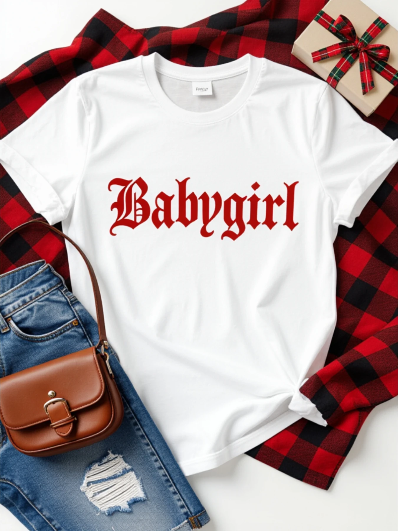 Women's Casual Print Crew Neck T-Shirt Babygirl Say Less City Streets Vibe Casual Daily Wear, Gift Idea for Him/Her, US Local Warehouse, Top Pick for Holidays
