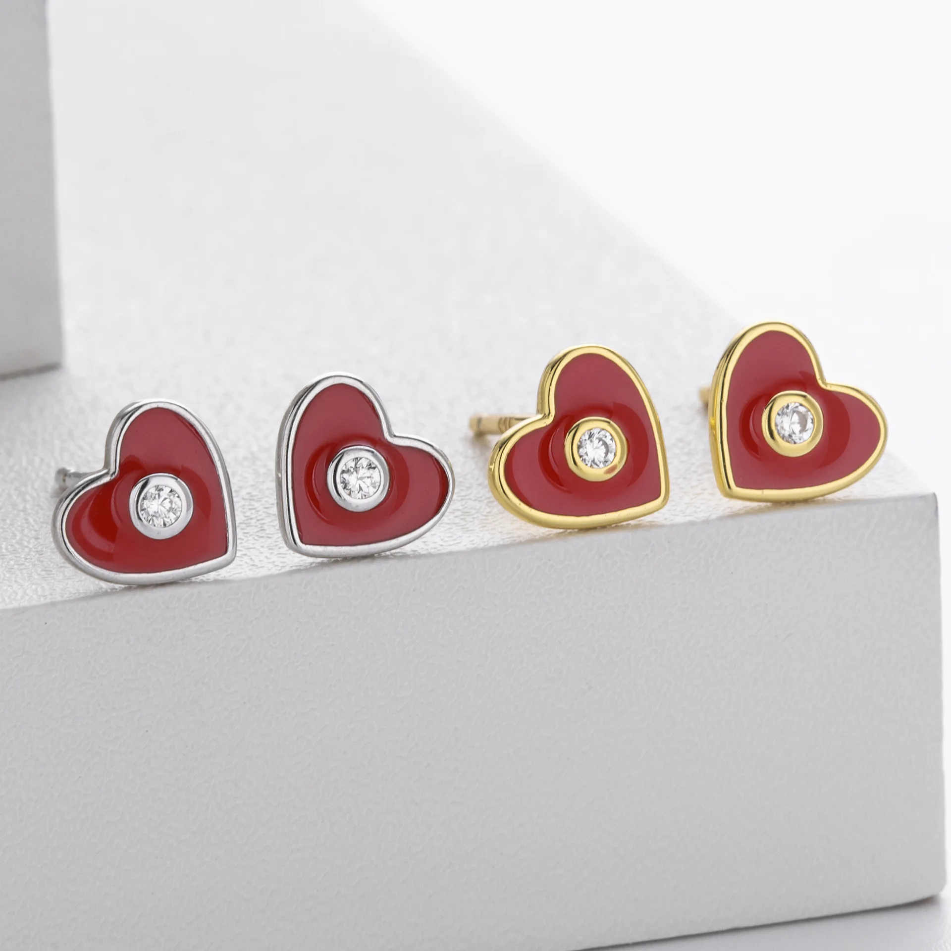 Withered Jewelry Earrings Women's Earrings Ear Cuffs 925 Sterling Silver Heart-shaped Earrings For Women