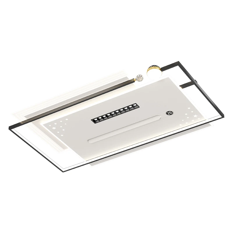 Light Emitting Diode Intelligent Fan Light Digital Display AC Motor Remote Control Switch for Air Purification Living Room Hotel