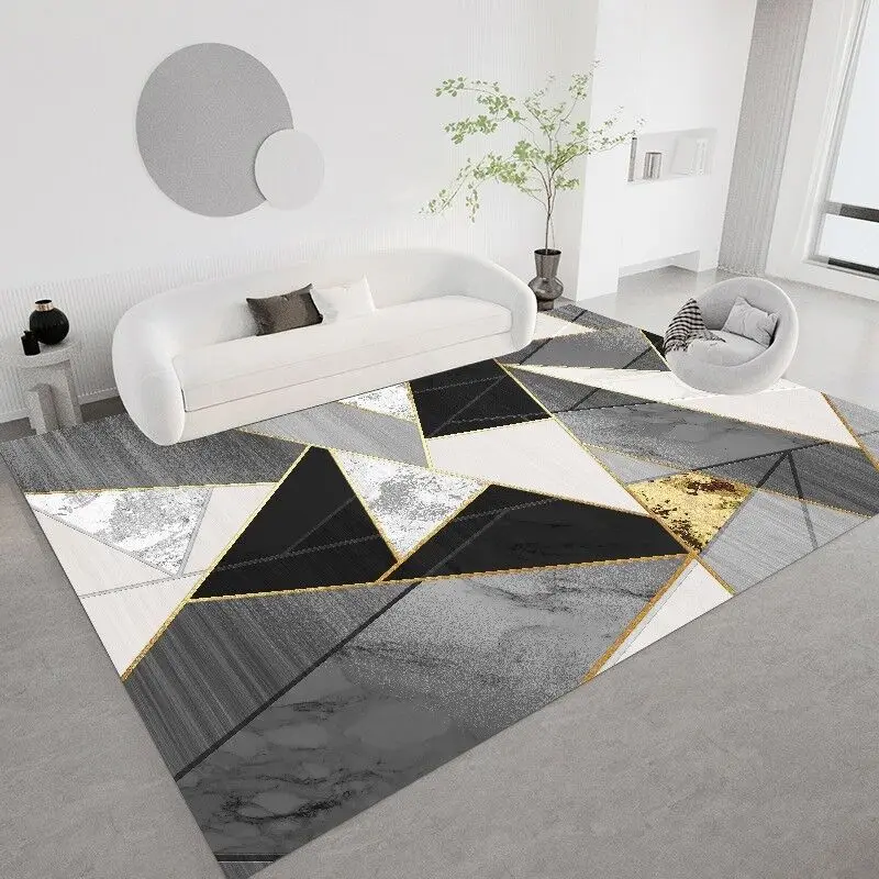 Fashion Advanced Geometric Living Room Decoration Home Mats Customizable Rug for Bedroom Lounge Antiskid Coffee Tables Carpet