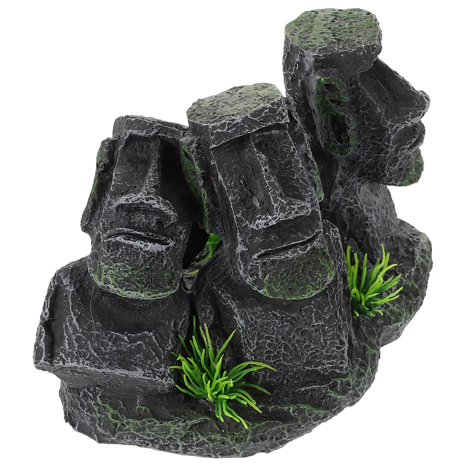 Easter Island Resin Moai Decor Realistic naments for Fish Tank Medium Sand Table Aquarium Decorations Safe Water Fish Friendly