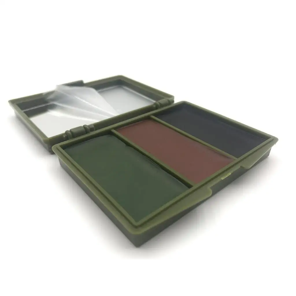 طلاء وجه مموه متعدد الألوان مع مجموعة مكياج رقمية مرآة للغابات لأعياد الميلاد والأنشطة الفنية وإطلاق النار والرياضات الخارجية وعيد الميلاد