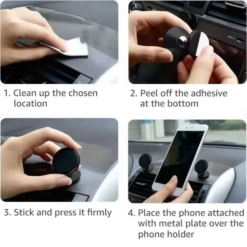 Mini Magnetic Phone Holder 360° Rotation Cellphone Instrument panel self-adhesive GPS Bracket For Magsafe iPhone 16 15 14 13 12 image 6