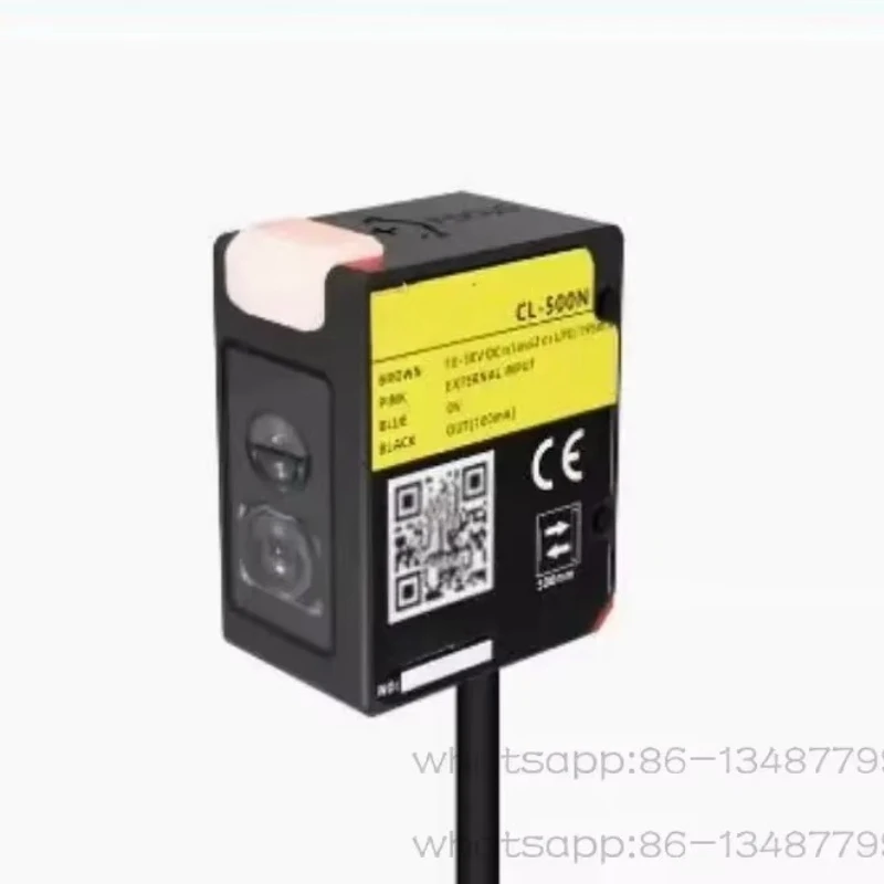 Long Distance White Light Color Sensor, 50-500mm Detection Range, Adjustable Spot Size Color Detector