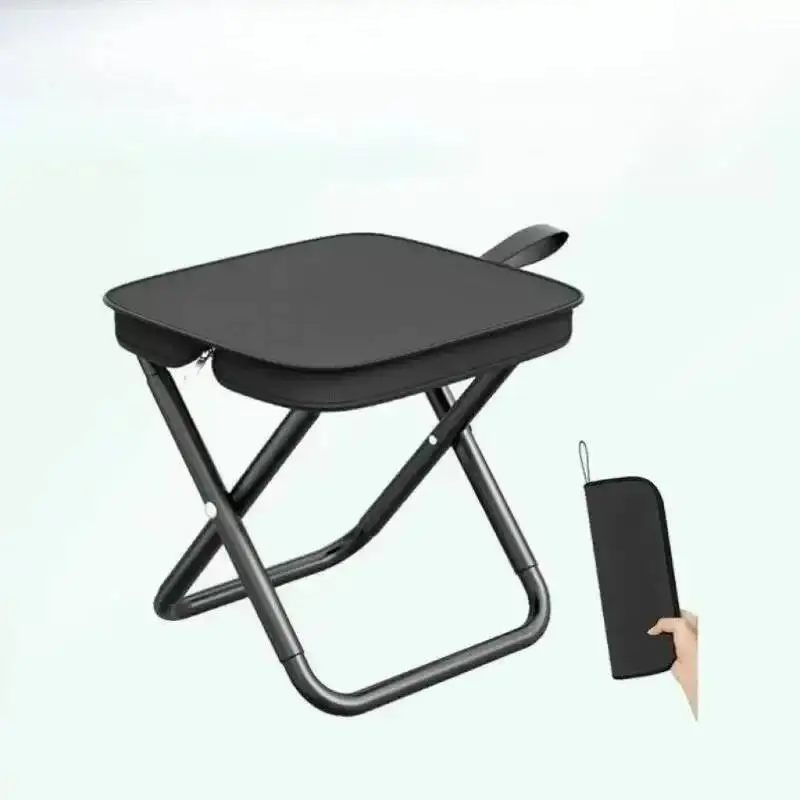 New Outdoor Pencil Case Folding Stool Portable Handbag Camping Picnic Ultra Light Train Queue Chair