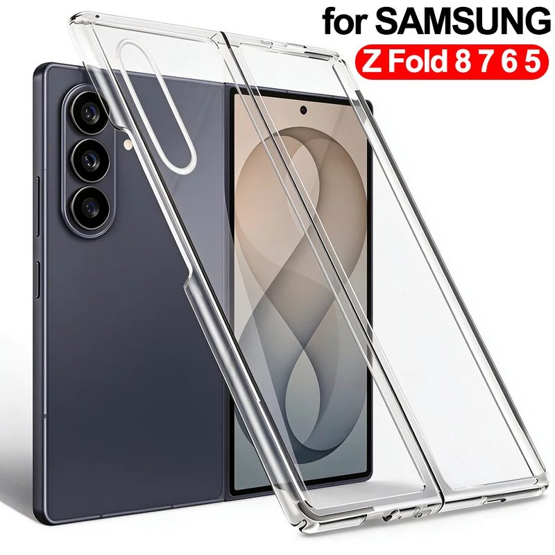 For Samsung Galaxy Z Fold 8 7 6 5 4 3 2 Transparent Case Front Back Stg Protective Cover Hard PC Bumper for ZFold8 Ultra Fundas