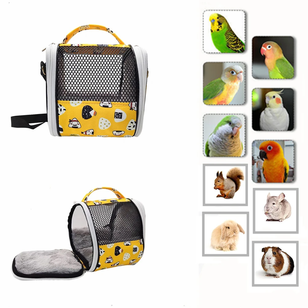 Portable Small Animals Travel Bag Bird Carrier Plush Winter Warm Pet Parrot Guinea Pig Bunny Rat Hamster Backpack Lightweight