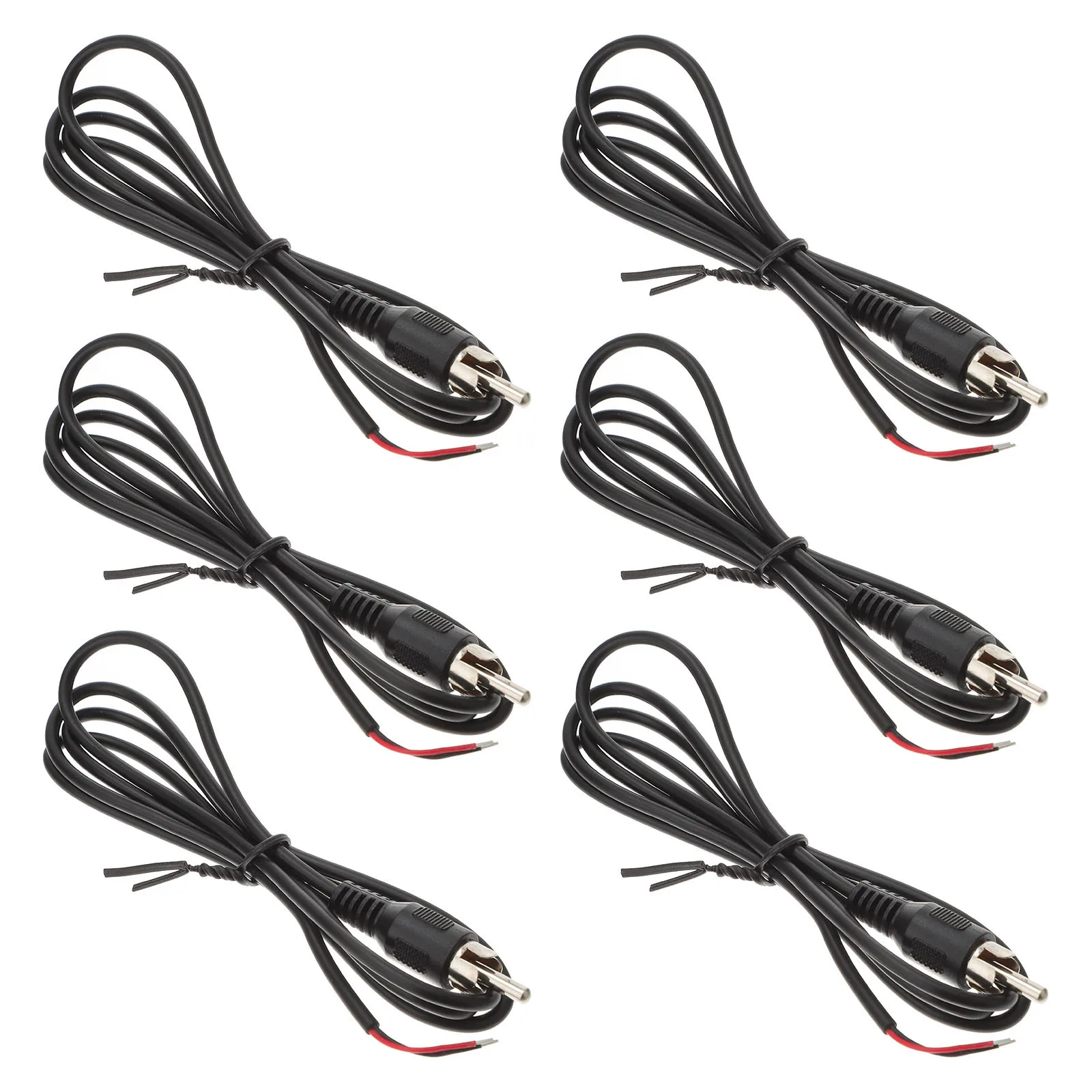 

6Pcs to Bare Wire Cable Male Plug Jack Adapter Replacement for Audio Video Amplifier System Cable Cord to Bare Wire
