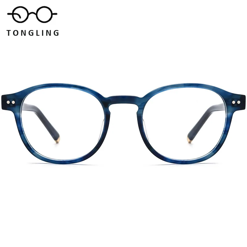 2025 Top Fashion Women Handcrafted High-Quality Acetate High-End Individual Men Light Luxury Trendy Round Business Glasses Frame