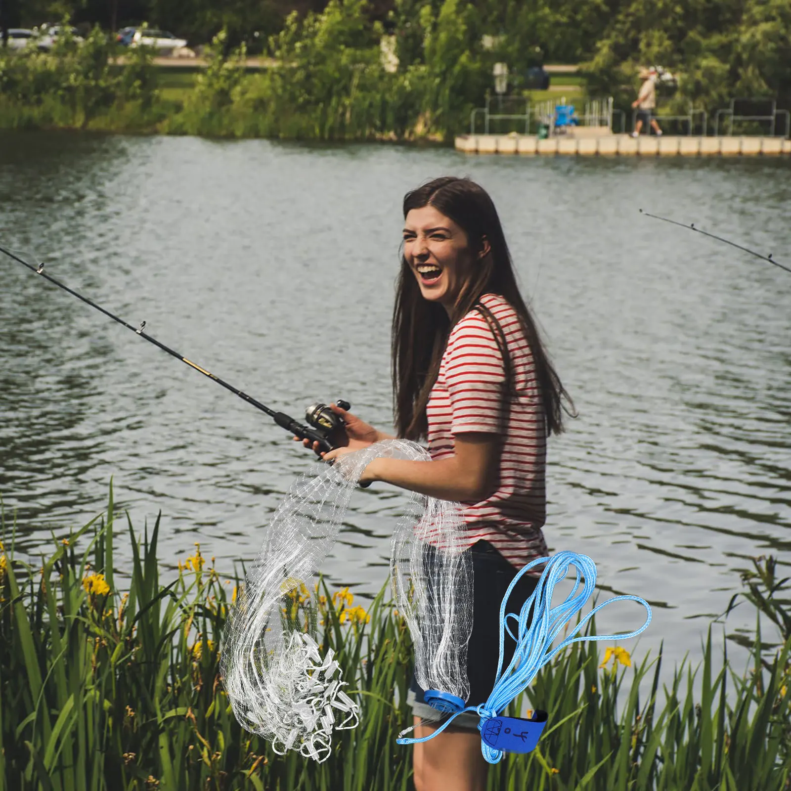 

1pc Net Hand Cast Casting Nets For Bait Fish Nets for Bait Crab Crawfish Freshwater Portable Lightweight