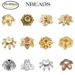 20-200PC Alloy Beads Caps Antique Golden Flower Bead Caps Alloy Spacer Beads Caps for Bracelet Necklace Earrings Jewelry Making