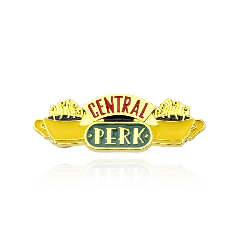 Friends Enamel Pins Central Perk Coffee Cup Photo Frame Badge Brooch Lapel Unisex TV Fans Jewelry Gift