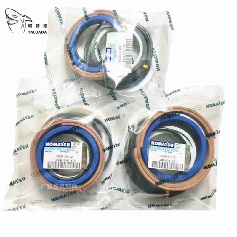 For Komatsu Arm Boom Bucket Cylinder Seal Kit PC220-6 PC220LC-6 Excavator Hydraulic Parts Oil Seal Repair Kit