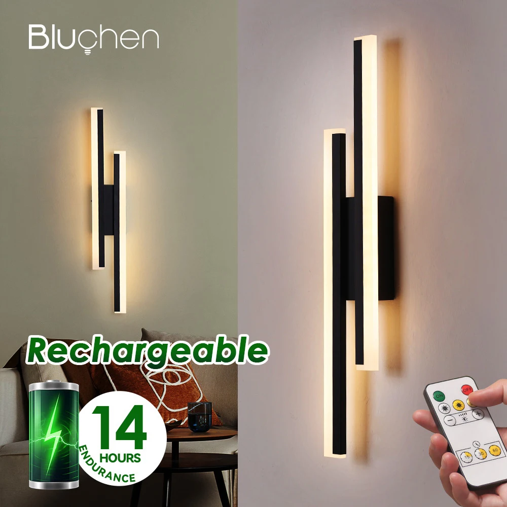 Wiederaufladbare Wandleuchten, kabellose Wandleuchte, batteriebetrieben, 4400 mAh, LED-Wandleuchte für die Dekoration des Hauskorridors, 50 cm