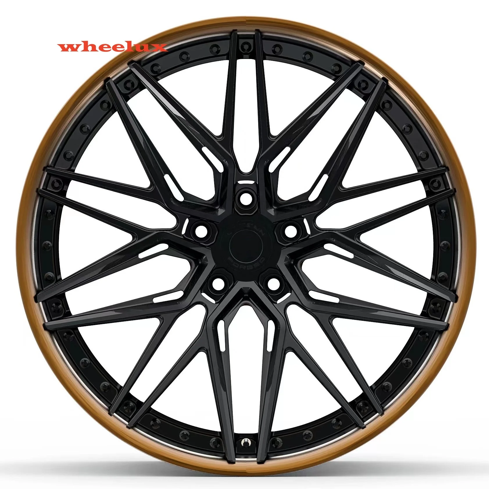 Custom 5x120 drawn bronze  2-Pc Forged Wheel 19 20 21 22 Inch Car Sport Rims Alloy Wheels  For Corvette C8 C7 ZR1 Z06 C6 C5 rims