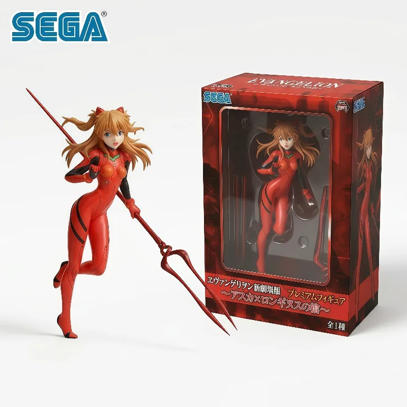 In Stock 100% Original SEGA Evangelion Asuka Langley Spear of Longinus Plugsuit Anime Collectible Figure Desktop Home Decor Gift
