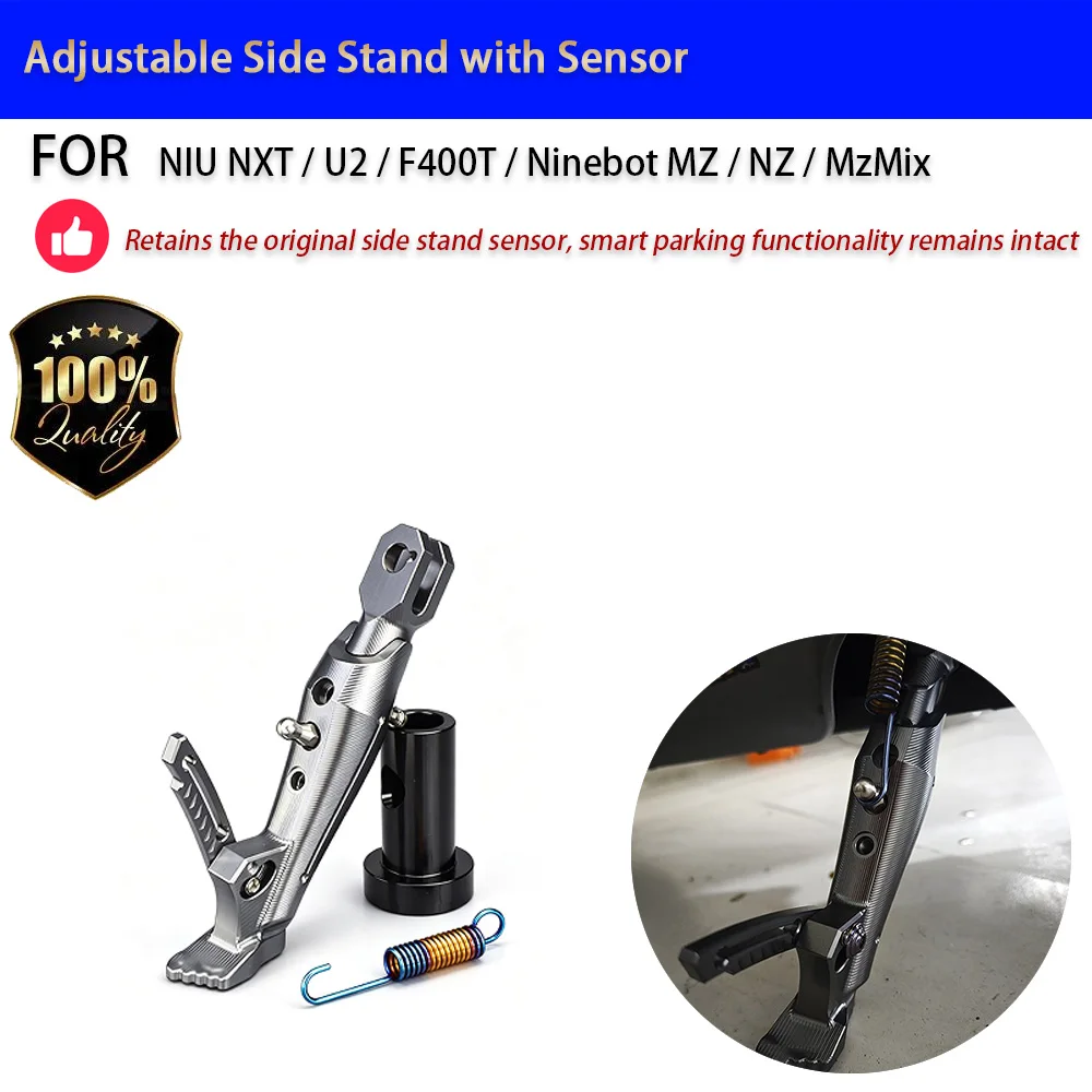 For NIU NXT U2 F400T Ninebot MZ NZ MzMix Adjustable Side Stand Sensor Retain No-Drill Accesorios Moto Accessori Moto