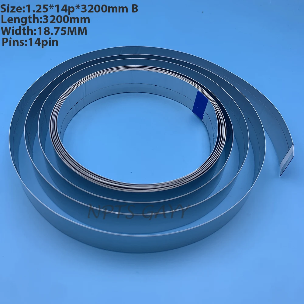 

6 шт. длинный кабель для струйного принтера FFC, плоский кабель 14 контактов, длина 3200 мм для основной платы принтера Titan-jet Titanjet с экраном