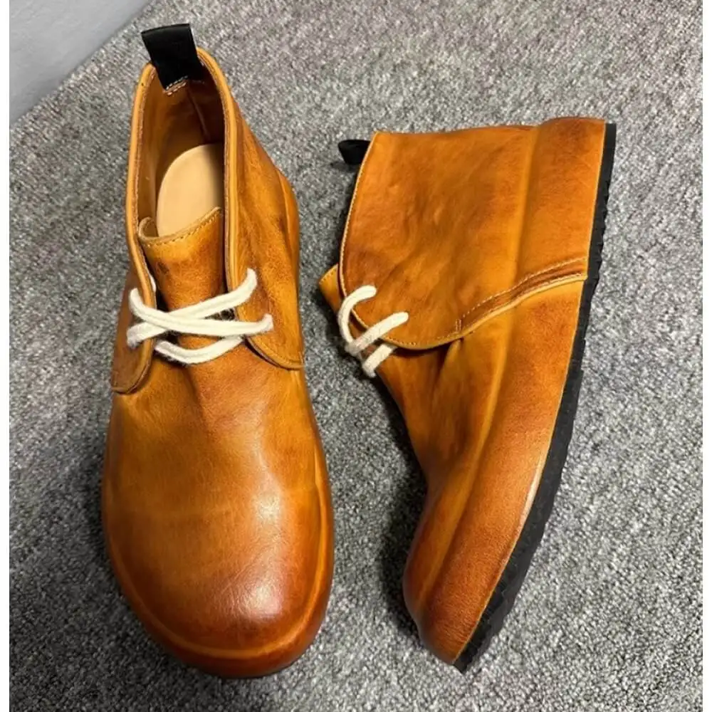 Handcrafted Tan Leather Chukka Boot – Premium Comfort, Classic Style for Gentlemen