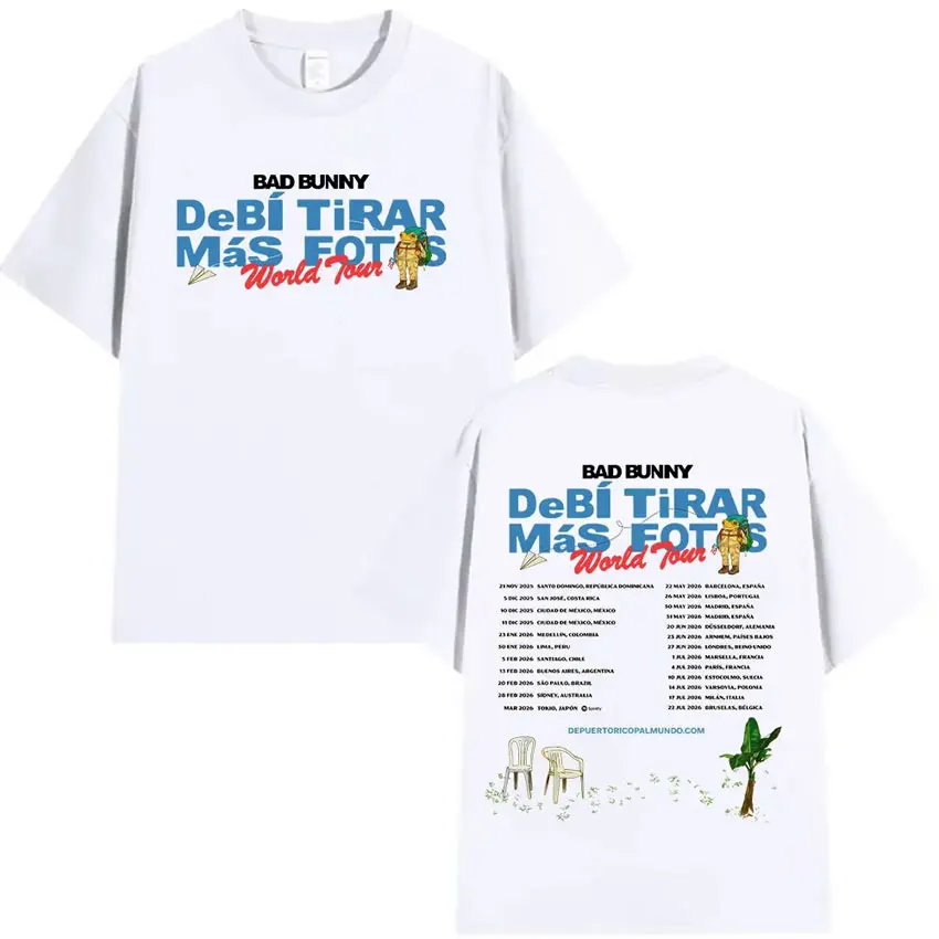 Rap Singer Bad Bunny Tour Debi Tirar Mas Fotos DTMF-Muster für Herren, modisches, weiches und bequemes T-Shirt aus reiner Baumwolle