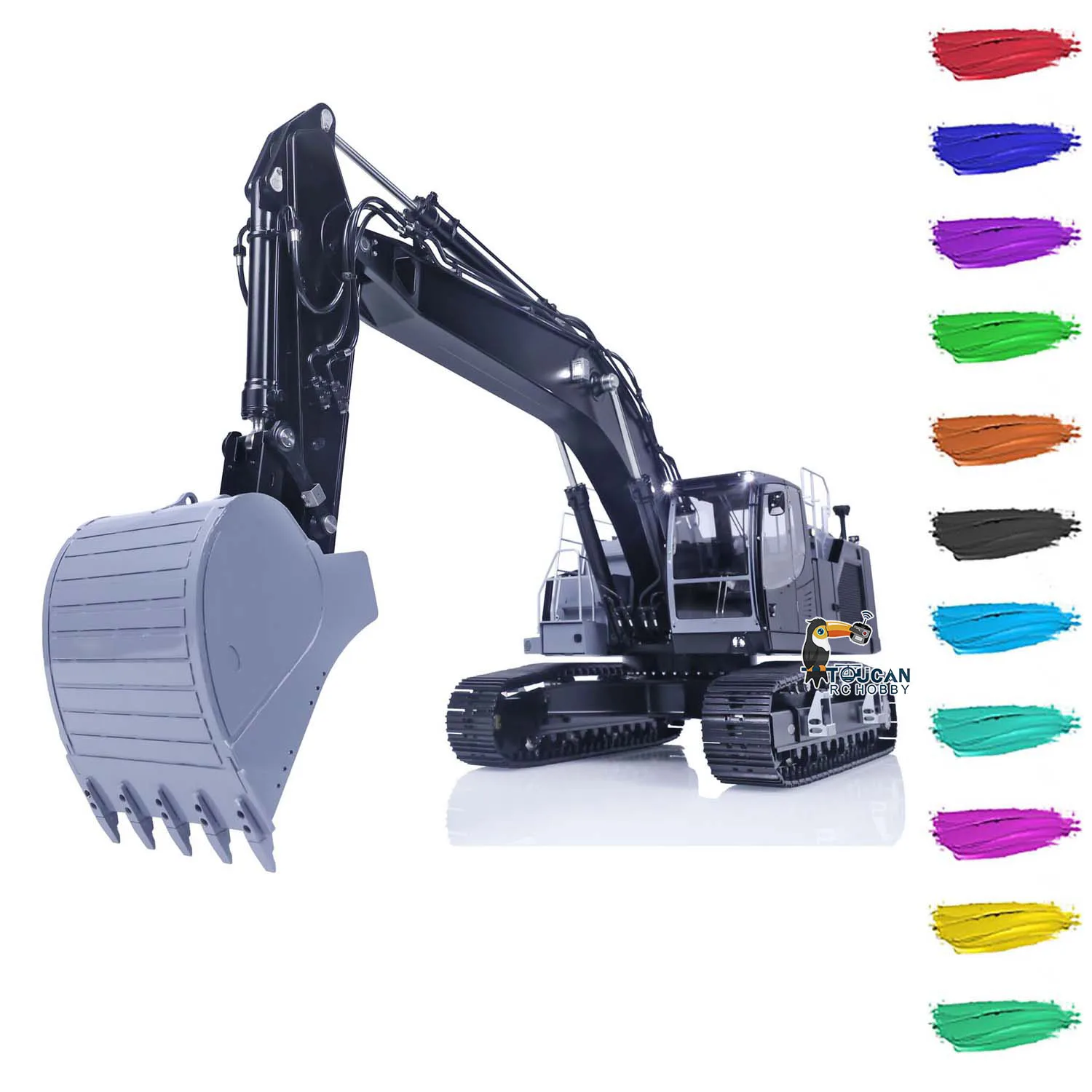 1/14 LESU Metal RC Excavator Aoue LR945 Hydraulic Blacks Track Digger PL18EV Lite Construction Vehicle DIY Painted for Boys Toy