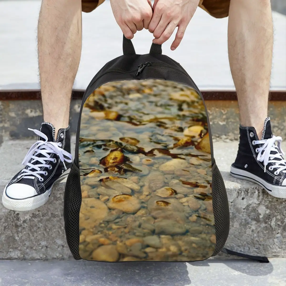 

Рюкзак Creek Pebbles, рюкзак большой емкости, детская сумка для книг, школьная сумка, сумки на плечо для мужчин и женщин