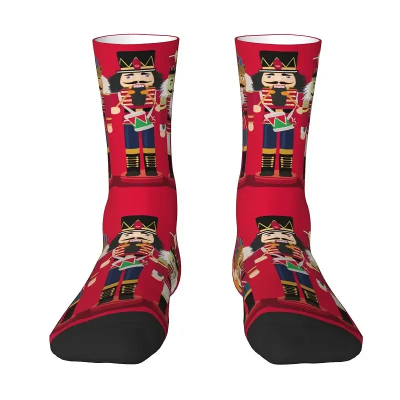 Cool Mens Nutcracker Soldier Toy Christmas Gift Dress Socks Unisex Warm Comfortable 3D Printing Crew Socks