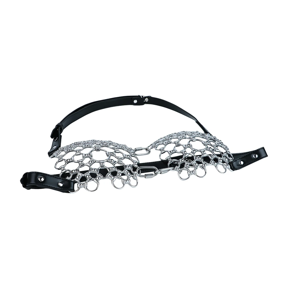 QKKQ Stainless Steel Silver Chest Armor Erotic Bra Breast Bondage Cage Nipple Cover BDSM Sex Toys For Women Men Private Games