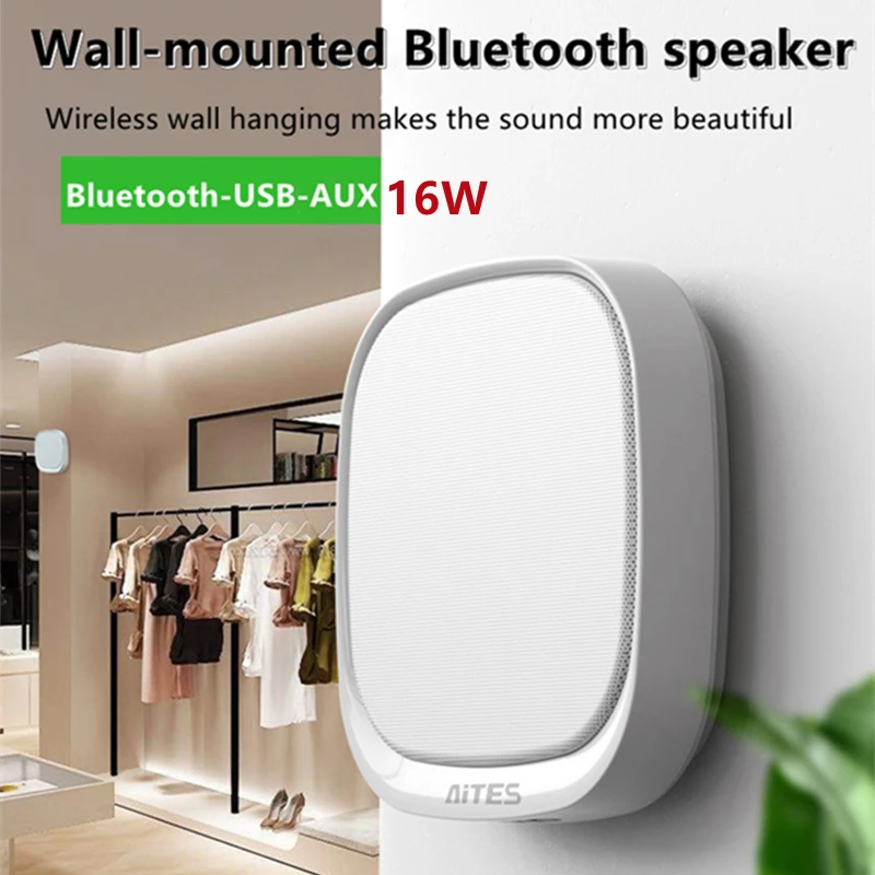 Bluetooth Speaker Home Bedroom Wall-Mounted Stereo Speaker Wireless TWS Combination Audio Subwoofer WithLED Light Remote Control