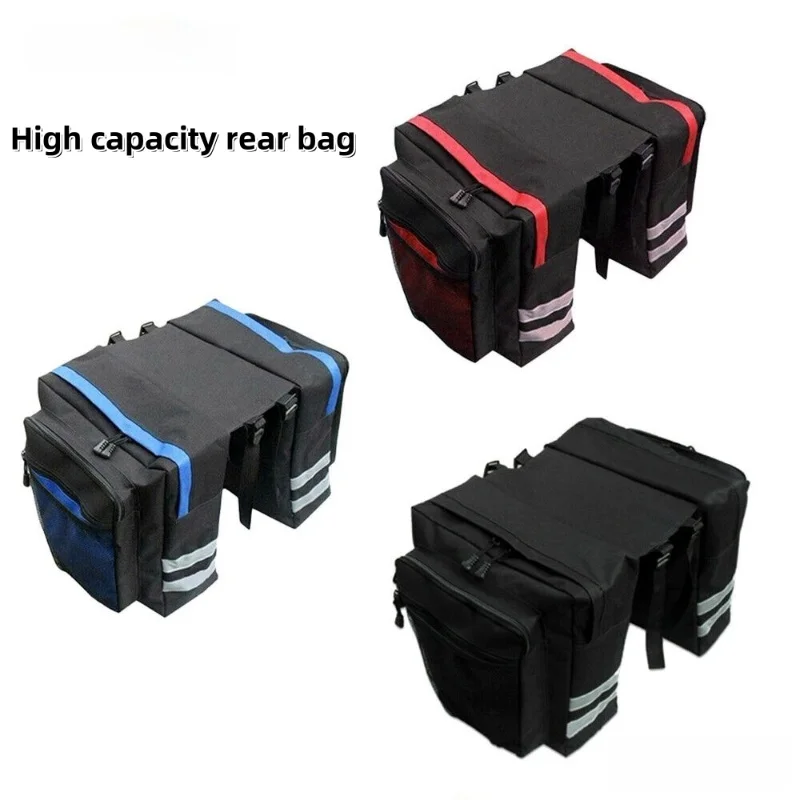 Large Capacity Cycling Saddle Bag for Mountain Bike Long Distance Bicycle Cargo Pouch Riding Pack Outdoor Sports Gear Storage