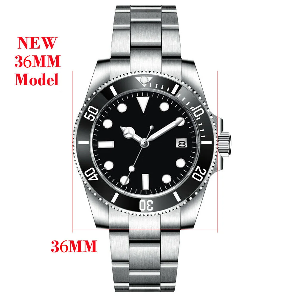 

BLIGER 36mm Sterile Dial 24 Jewels NH35A PT5000 Automatic Watch For Men Flat Sapphire Glass Black Ceramics Insert Glide Lock