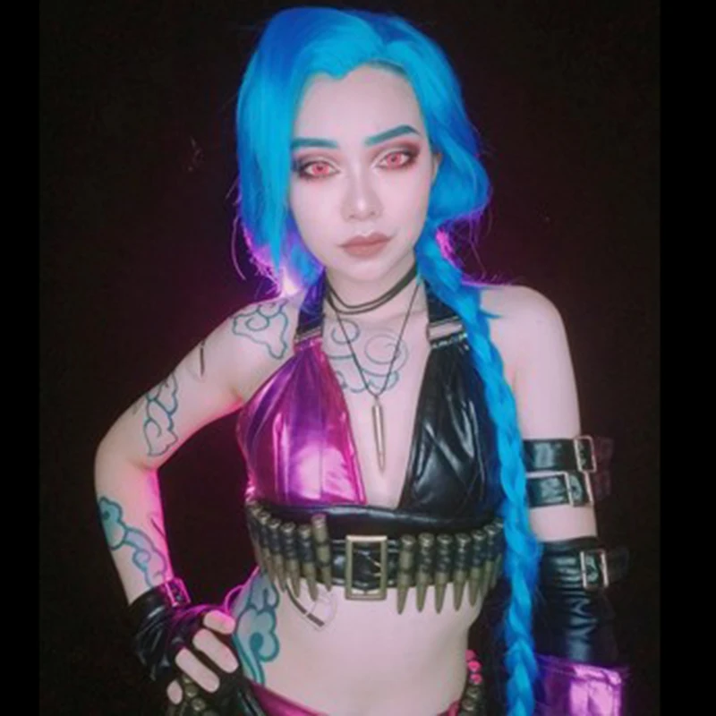 Pegatina de tatuaje Jinx para adultos, accesorios de utilería para Cosplay, gótico, impermeable, temporal, Unisex