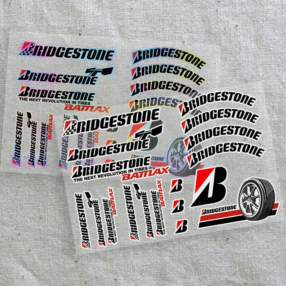 Motorcycle laser decals reflective body stickers car and bicycle helmet safety riding gear enhanced visibility For B-Bridgestone