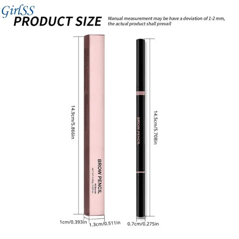 قلم حواجب مقاوم للماء، قلم تحديد الحواجب مقاوم للتلطخ، قلم حواجب مع فرشاة حواجب أدوات مكياج حواجب هدايا T4MB #6