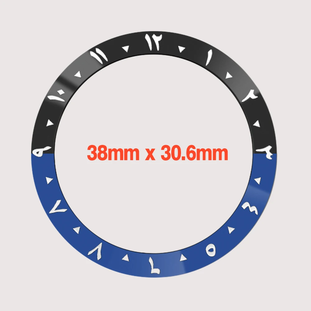 38mm Arabic Watch Ceramic Bezel Insert Fit For SUB SKX007 SRPD Watch Case NH35 Case Curved Bezel Insert Ring Parts Gifts