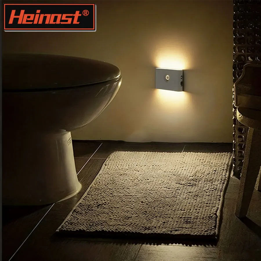 LED Induction Night Light Wireless USB Charging Human Body Induction Wall Light Bedroom Corridor Bathroom Waterproof Night Light