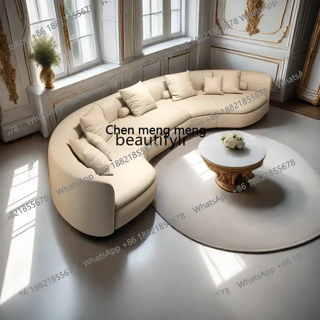 z183 Y48 Nordic leather curved sofa designer minimalist special-shaped corner technology creative sofa