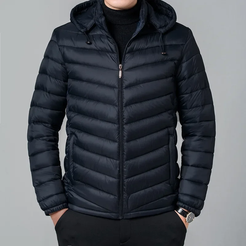 Men's Down Jacket Casual Padding Warm Parkas Lightweight Puffer Male Padded Coats Winter New in External Clothes Aesthetic 2024