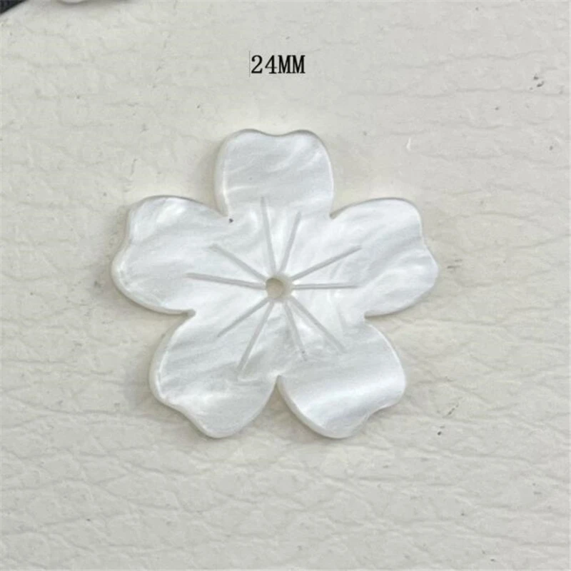 20pcs/lot new creative 24mm Imitation shell acetic acid flower charm connectors for diy earrings hair jewelry making accessories