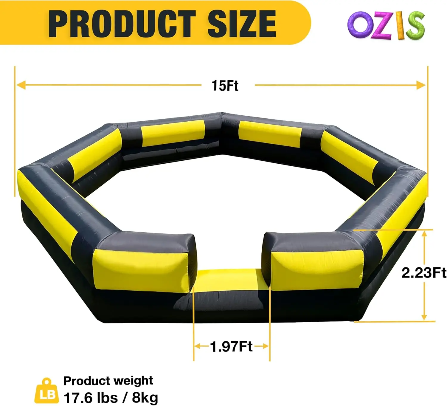 Inflatable Gaga Ball Court Blower Included Portable Indoor Outdoor Game