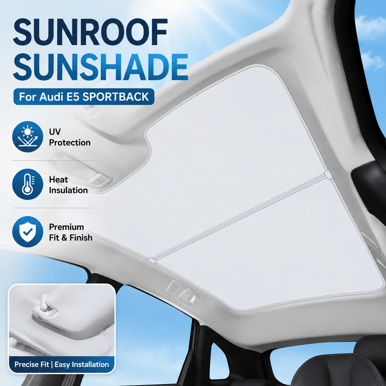1Pcs Sunroof Sunshade Crystal Ice UV Protection Heat Insulation For Audi E5 SPORTBACK Car Interior Accessory