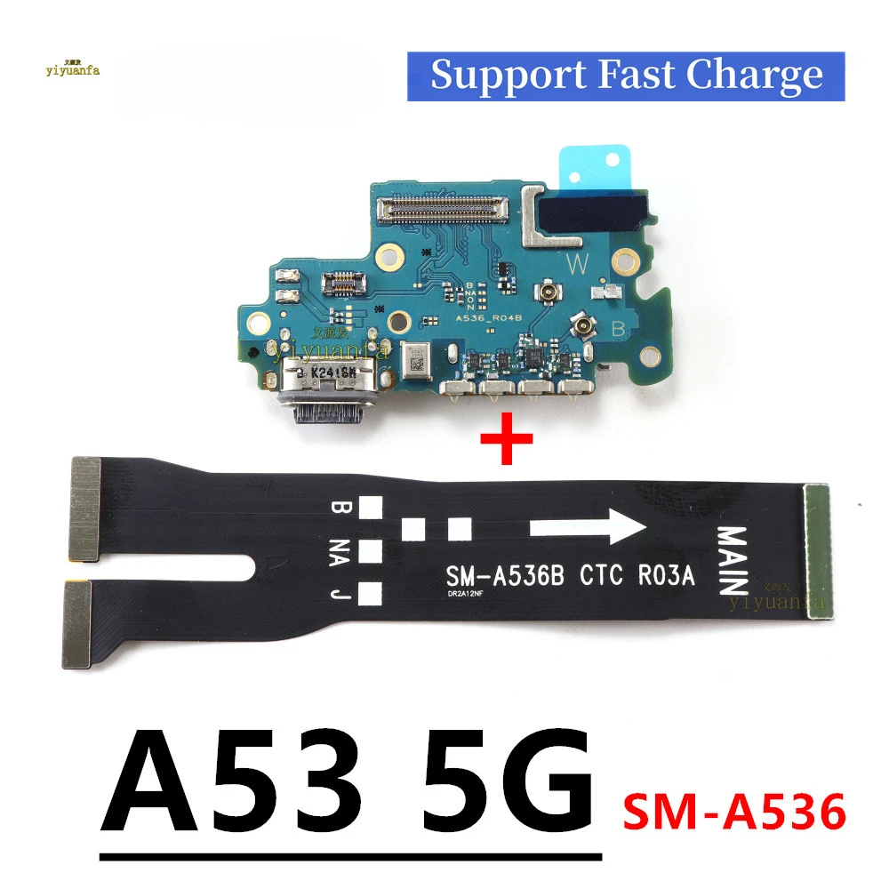 For Samsung Galaxy A53 5G A536 SM-A536B USB Charging Port Dock Connector Board Mainboard Main Flex Cable Repair Parts