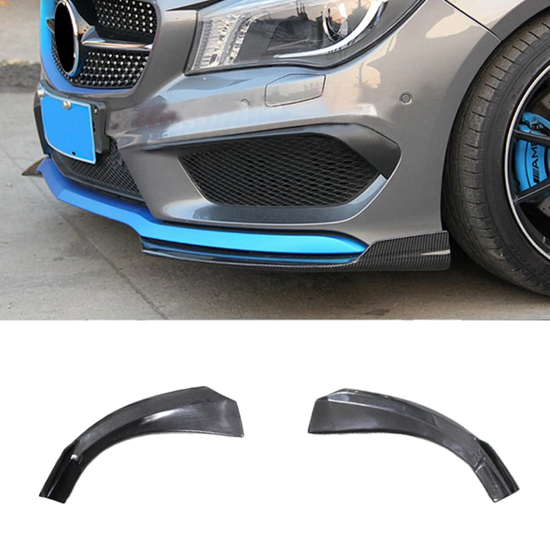 

For W117 Carbon Fiber Front Bumper Lip Splitters Flaps For Benz CLA Class W117 C117 CLA250 CLA260 CLA45 2014-2019 2PCS