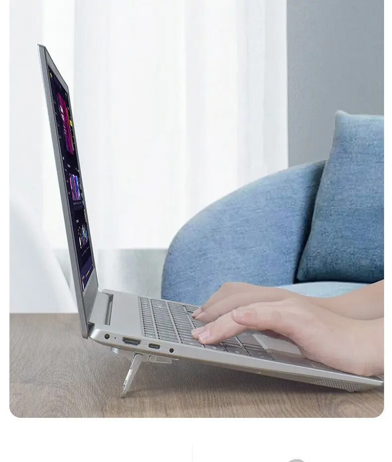 Zinc Alloy Invisible Laptop Bracket Mini Portable Elevated Foot Pads Cooling Bracket Universal for Laptop Tablet